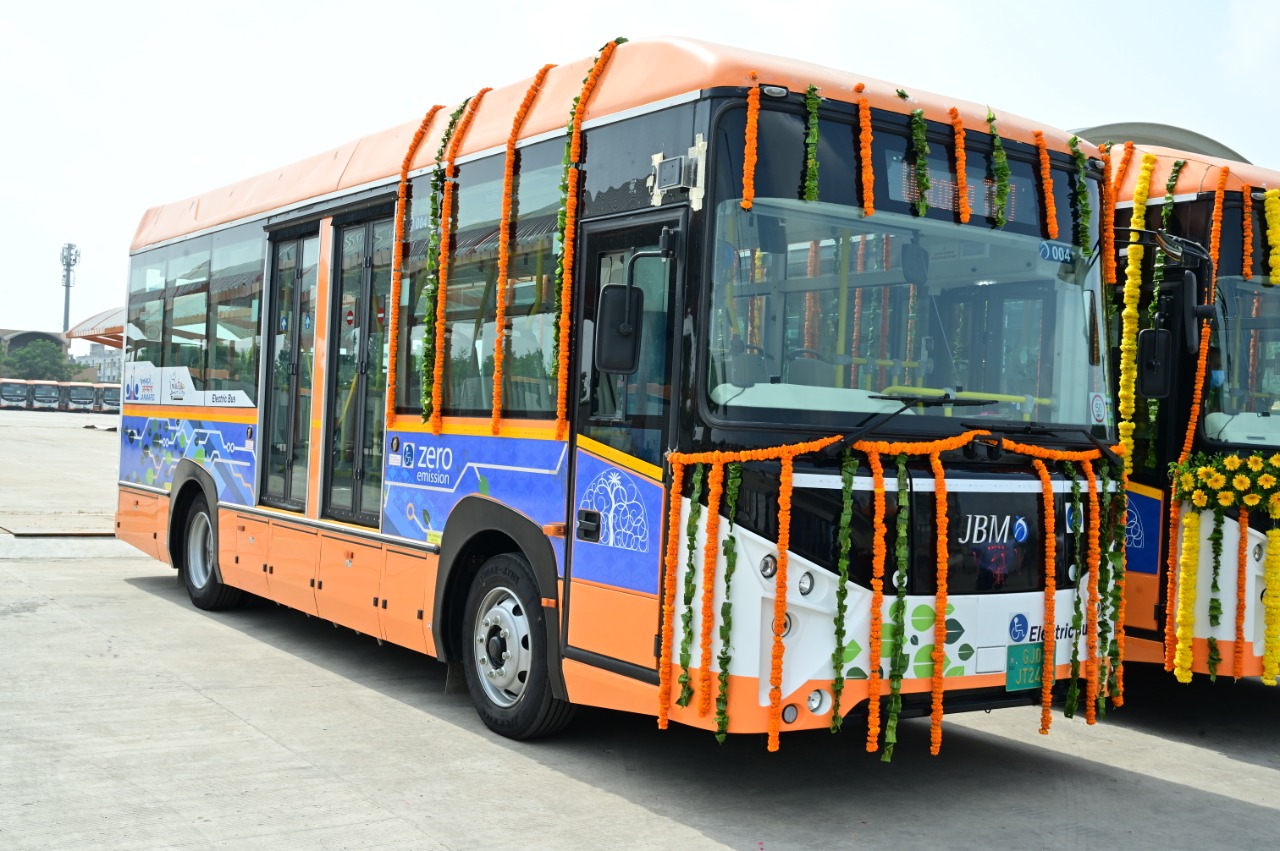 JBM’s ECO-LIFE Electric Air-Conditioned city buses launched by Shri Vijay Rupani, Hon’ble Chief Minister of Gujarat   