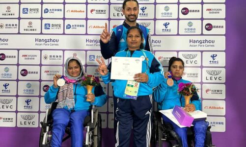 Women Powerlifter Zainab Khatoon bags a silver medal and Rajkumari wins a bronze at Asia Para Games 2023; making the nation and their coach proud